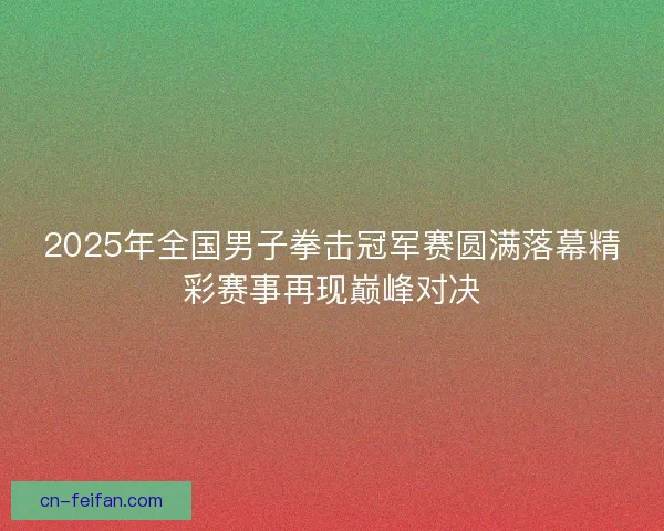 2025年全国男子拳击冠军赛圆满落幕精彩赛事再现巅峰对决